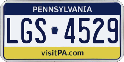 PA license plate LGS4529