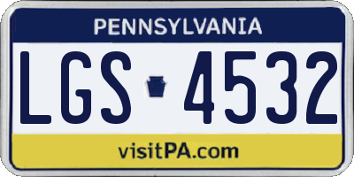 PA license plate LGS4532