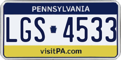PA license plate LGS4533
