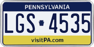 PA license plate LGS4535
