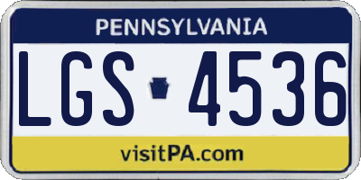 PA license plate LGS4536