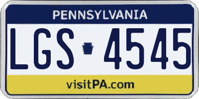 PA license plate LGS4545
