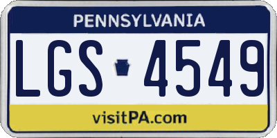 PA license plate LGS4549