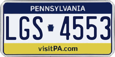 PA license plate LGS4553