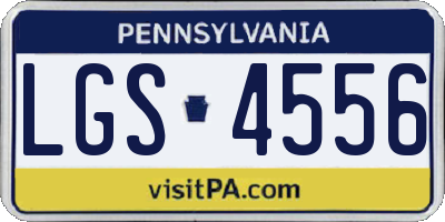 PA license plate LGS4556