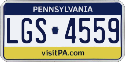 PA license plate LGS4559