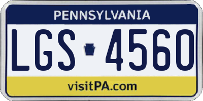 PA license plate LGS4560