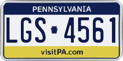 PA license plate LGS4561