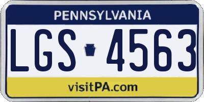 PA license plate LGS4563