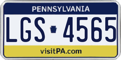 PA license plate LGS4565
