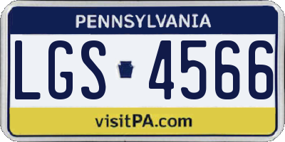PA license plate LGS4566