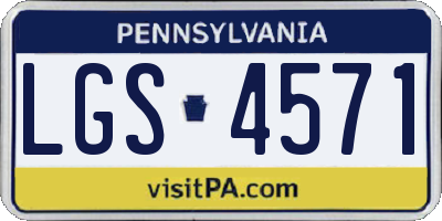 PA license plate LGS4571