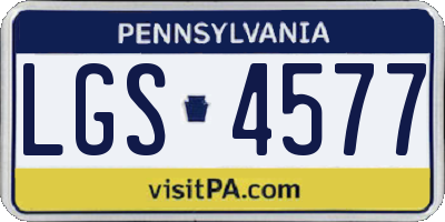 PA license plate LGS4577