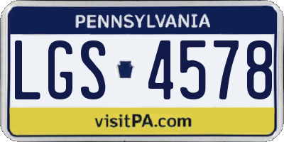 PA license plate LGS4578