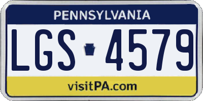 PA license plate LGS4579