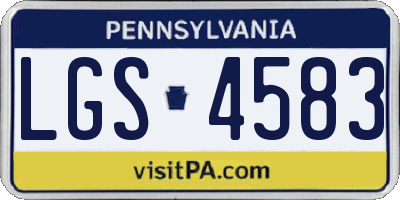 PA license plate LGS4583