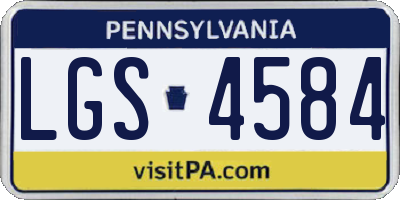 PA license plate LGS4584