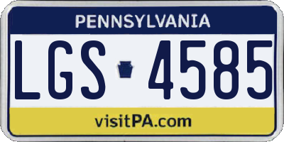 PA license plate LGS4585
