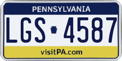 PA license plate LGS4587