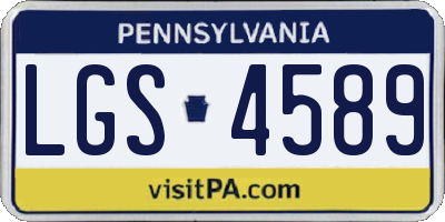 PA license plate LGS4589