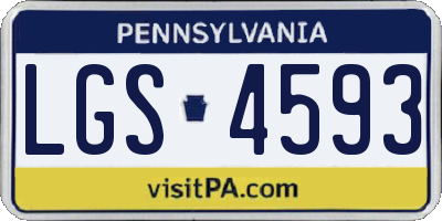 PA license plate LGS4593