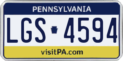 PA license plate LGS4594
