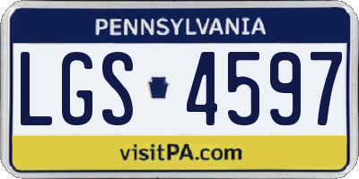 PA license plate LGS4597