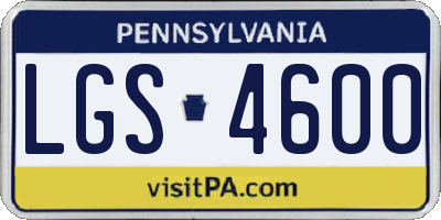PA license plate LGS4600