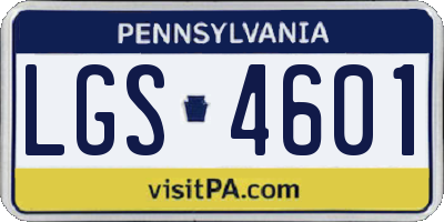 PA license plate LGS4601