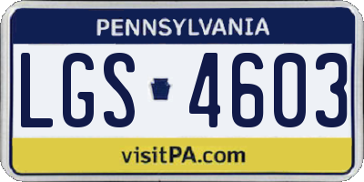 PA license plate LGS4603