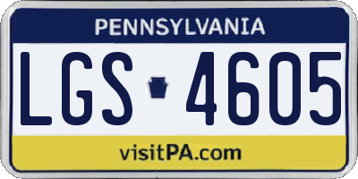 PA license plate LGS4605