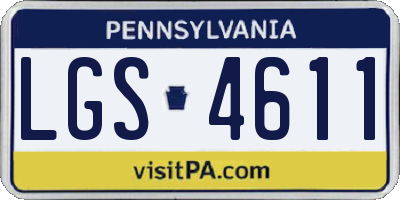 PA license plate LGS4611