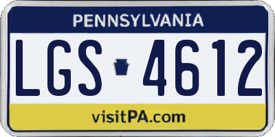 PA license plate LGS4612