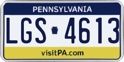 PA license plate LGS4613