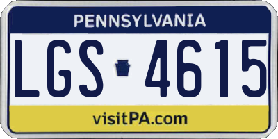 PA license plate LGS4615