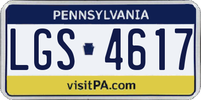 PA license plate LGS4617