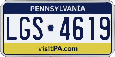 PA license plate LGS4619