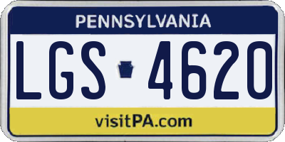 PA license plate LGS4620