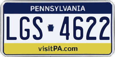 PA license plate LGS4622
