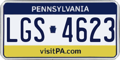 PA license plate LGS4623