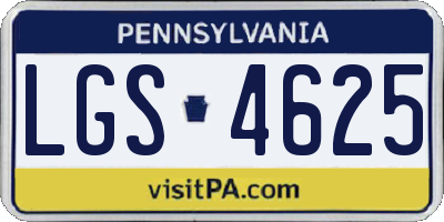 PA license plate LGS4625