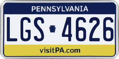 PA license plate LGS4626