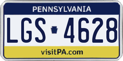PA license plate LGS4628