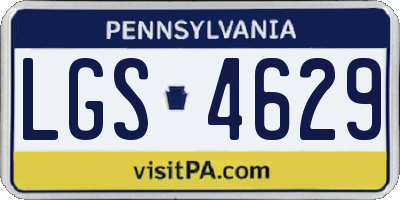 PA license plate LGS4629