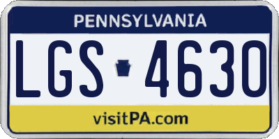 PA license plate LGS4630