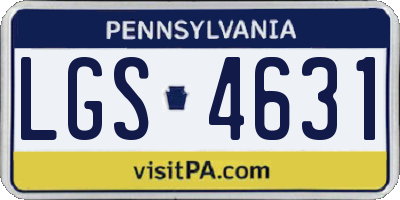 PA license plate LGS4631