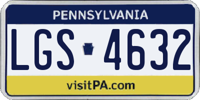 PA license plate LGS4632