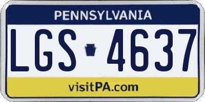 PA license plate LGS4637
