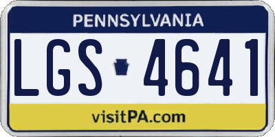 PA license plate LGS4641