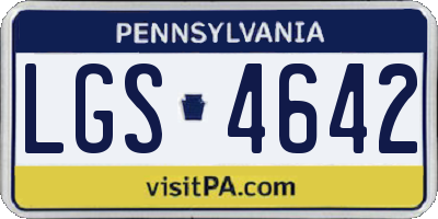 PA license plate LGS4642